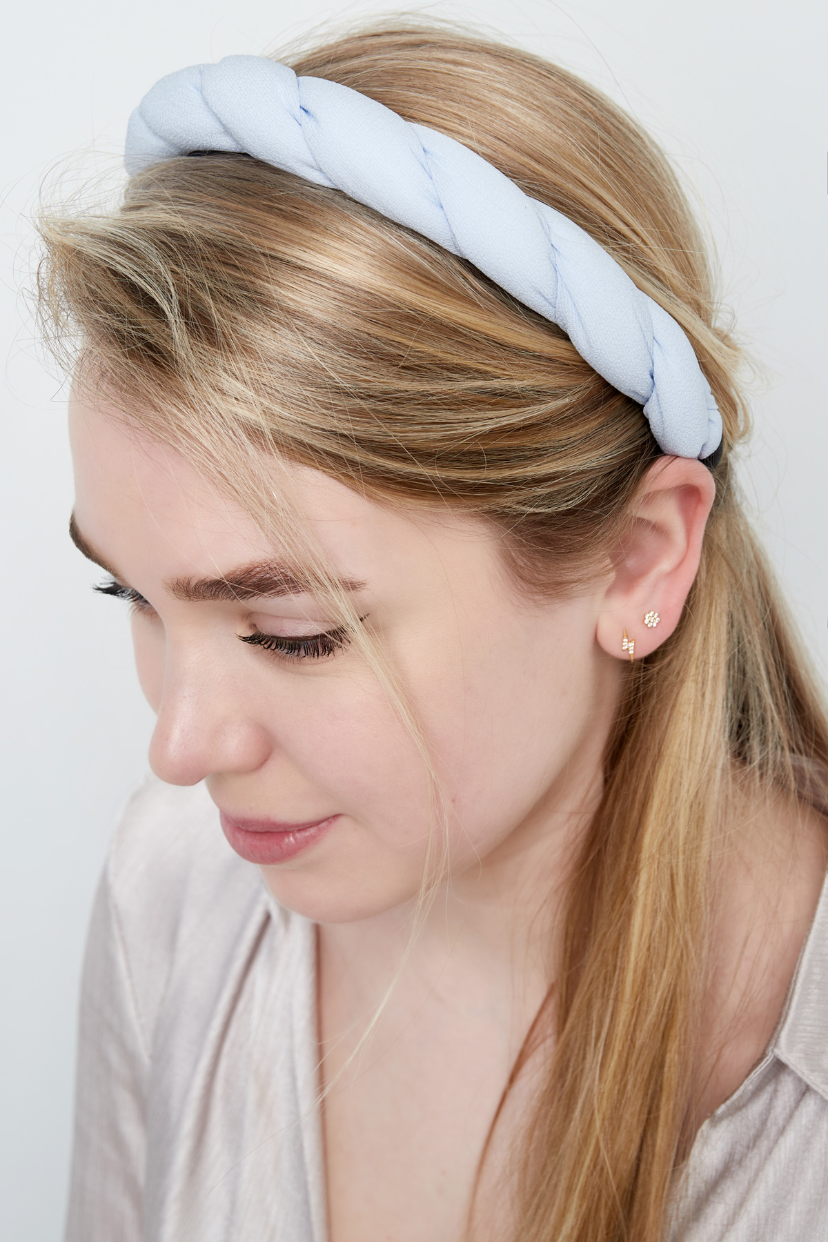 Haarband vlechtdetail - blauw Plastic h5 Afbeelding2